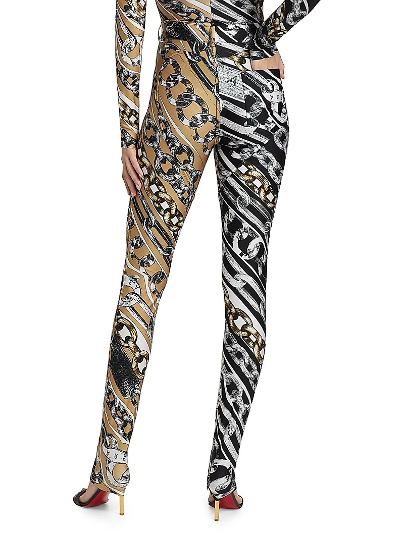 Chain-Printed High-Rise Leggings
