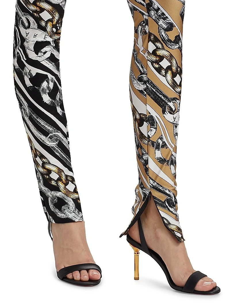 Chain-Printed High-Rise Leggings