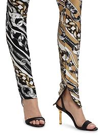 Chain-Printed High-Rise Leggings
