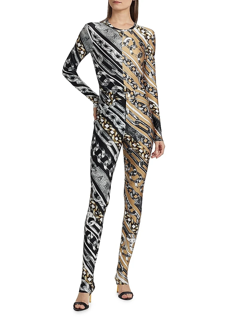 Chain-Printed High-Rise Leggings