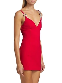 Crystal Link Sleeveless Minidress