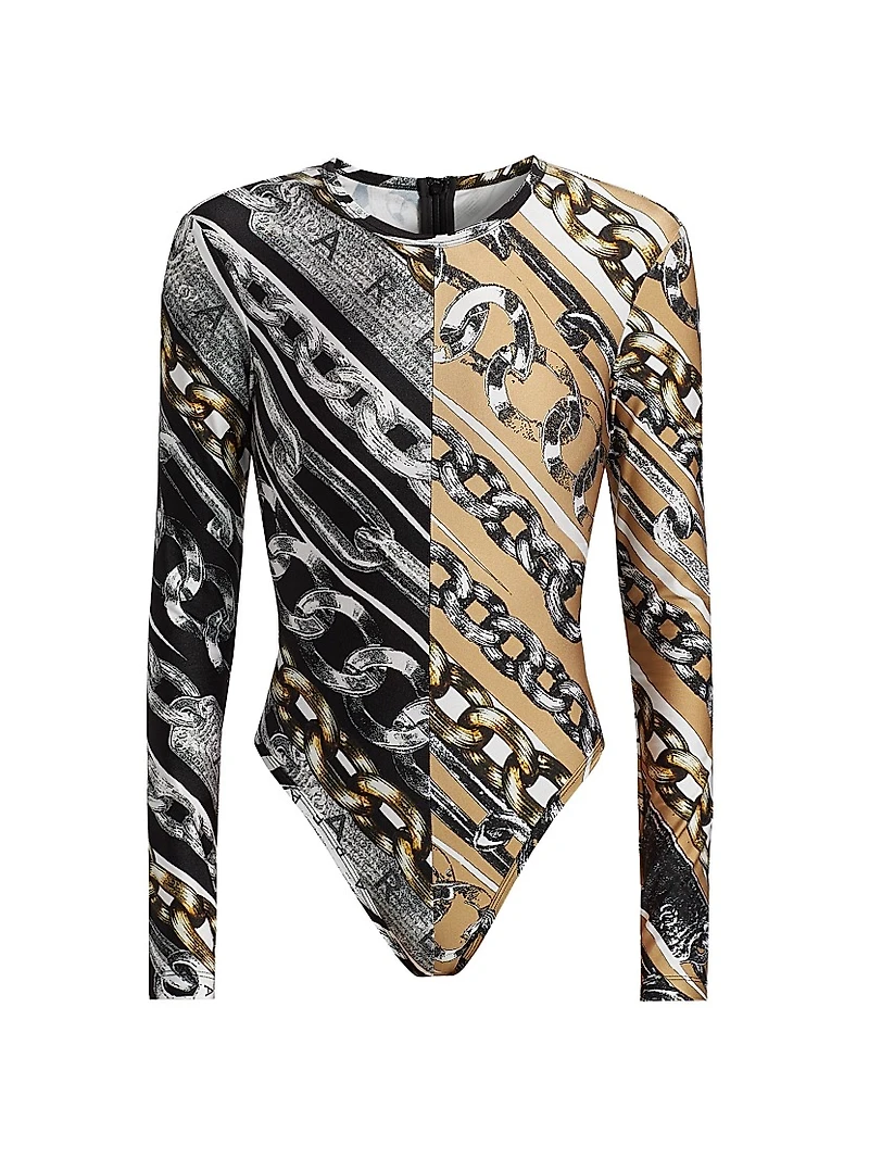 Chain Long-Sleeve Bodysuit