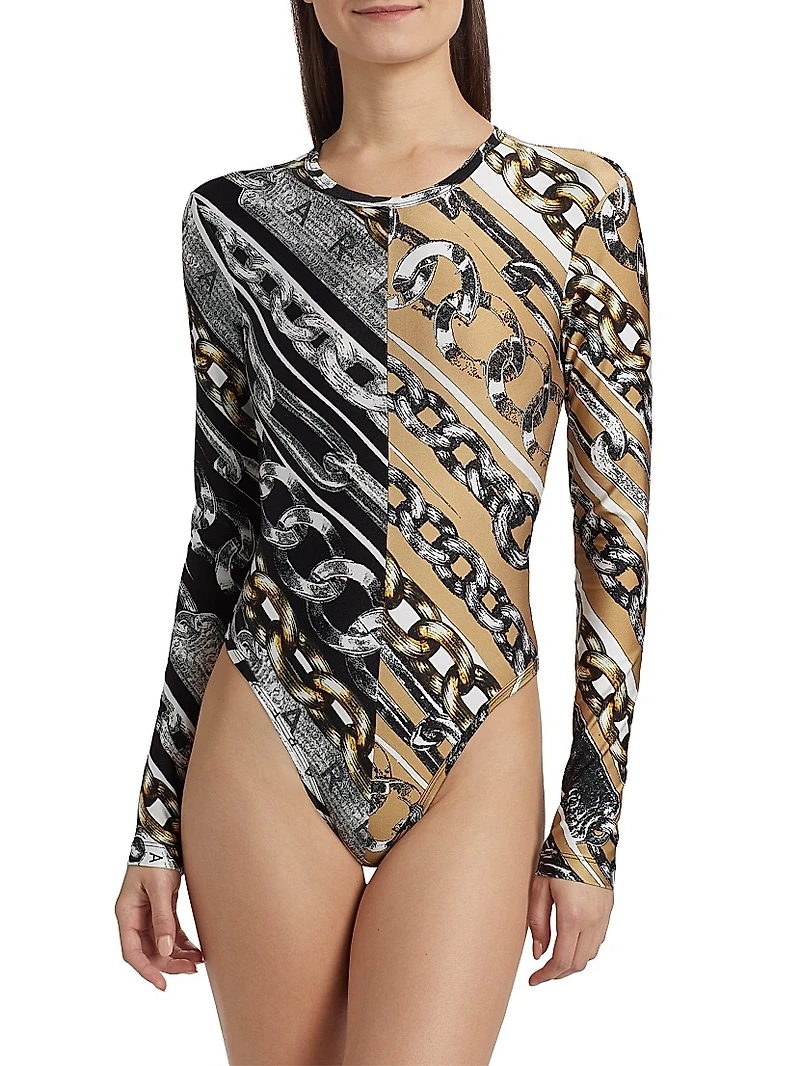 Chain Long-Sleeve Bodysuit