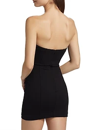 Embellished Ruched Strapless Minidress