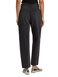 Crystal Slit High-rise Straight-Leg Jeans