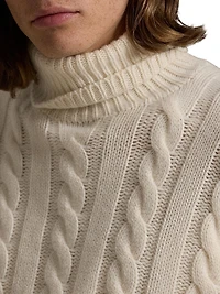 Cable-Knit Wool-Cashmere Turtleneck Sweater