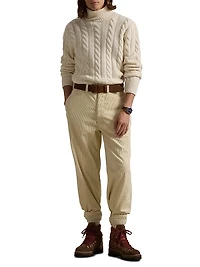 Cable-Knit Wool-Cashmere Turtleneck Sweater