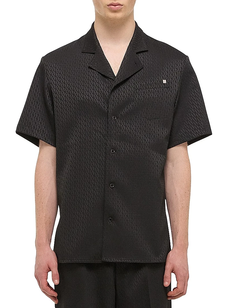 Modest Woven Jacquard Camp Shirt