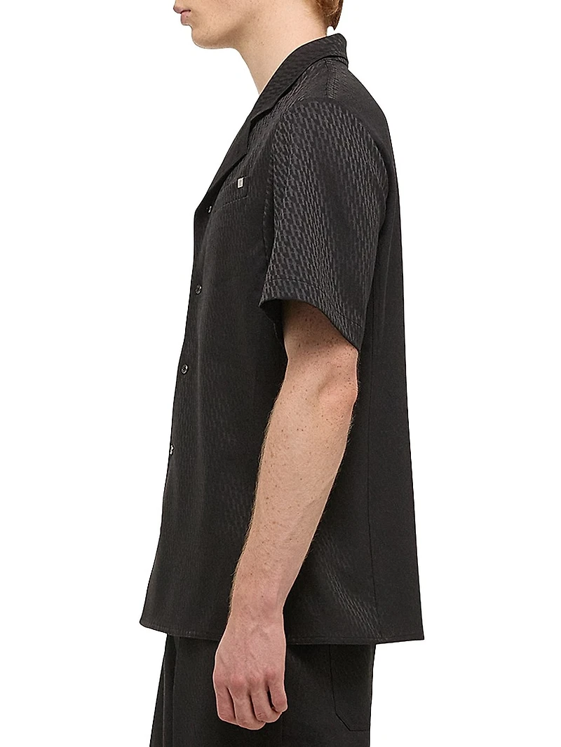 Modest Woven Jacquard Camp Shirt