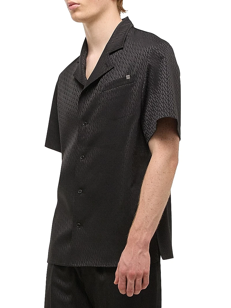 Modest Woven Jacquard Camp Shirt