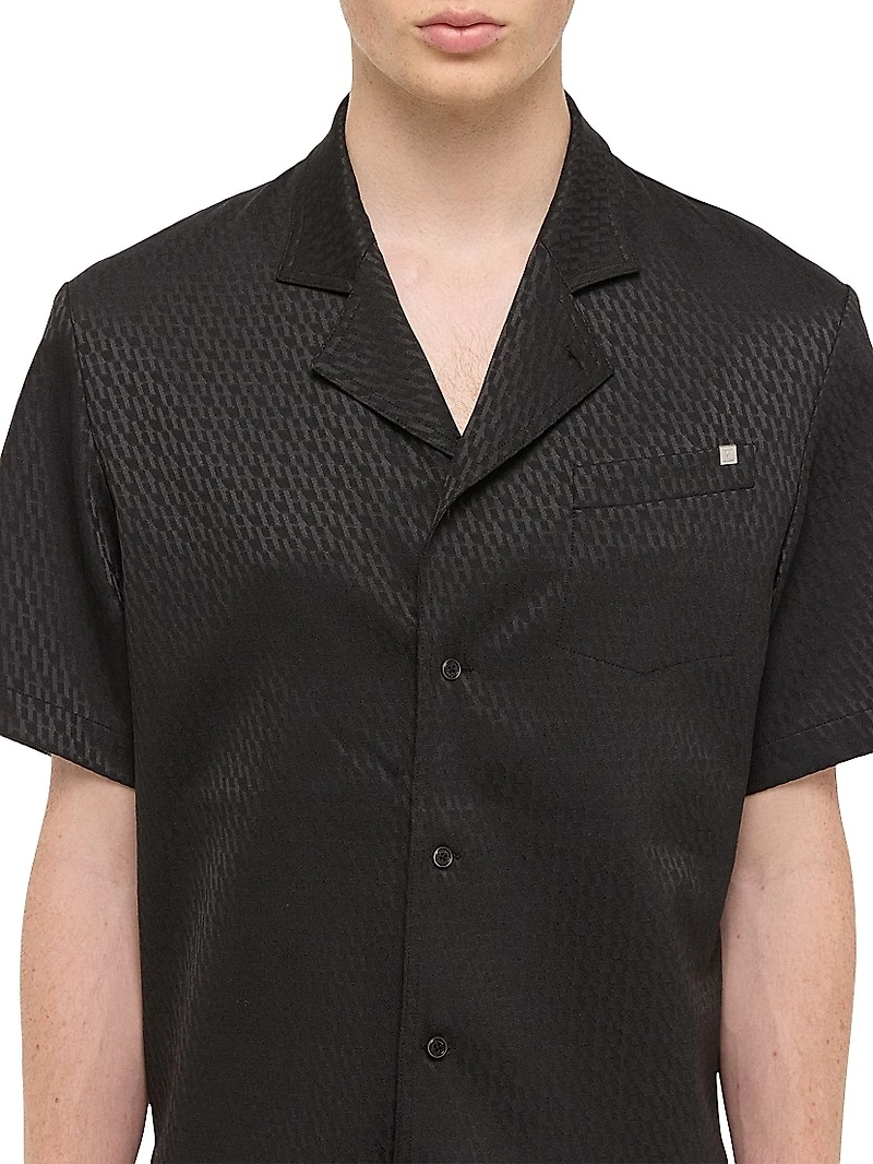 Modest Woven Jacquard Camp Shirt