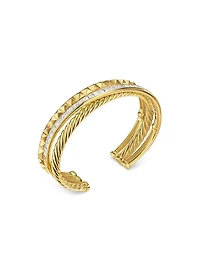 Crossover Three Row Cuff Bracelet 18K Yellow Gold