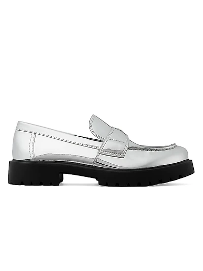 Lug-Sole Leather Loafers