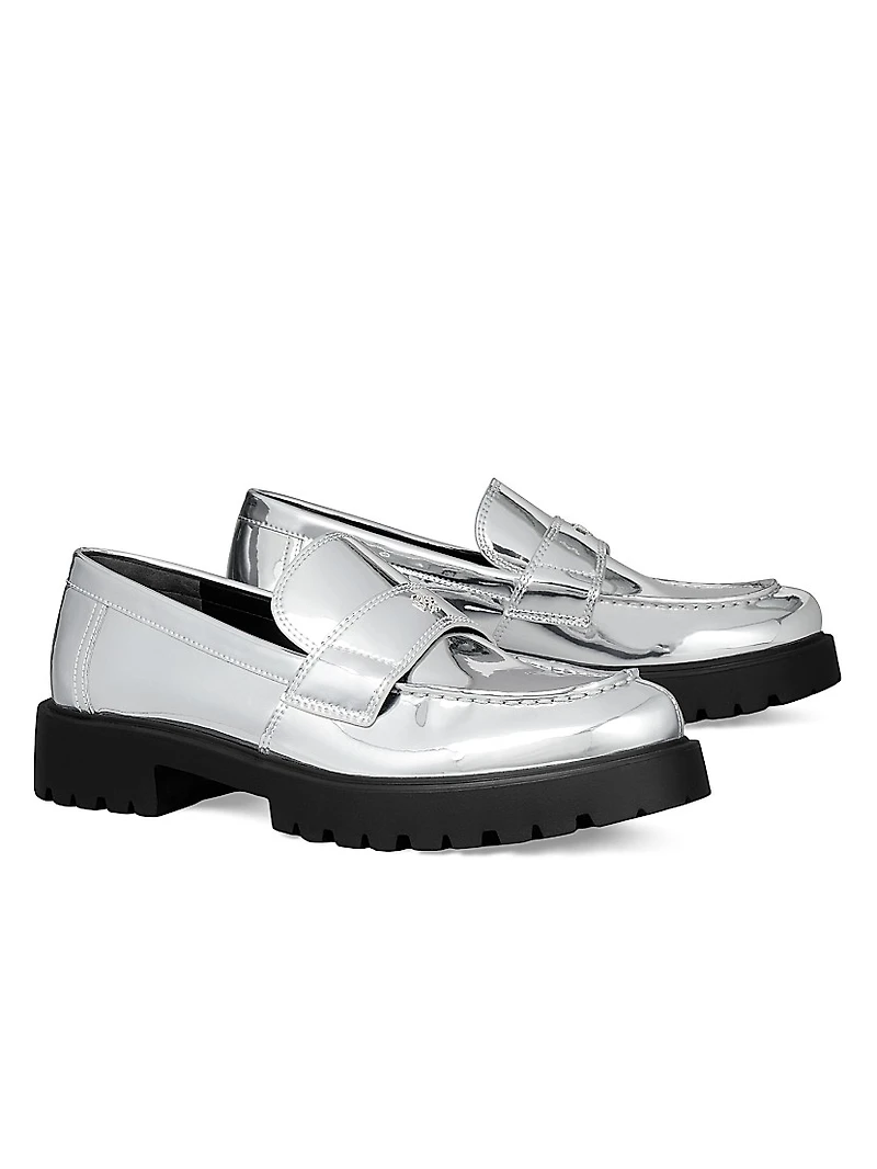 Lug-Sole Leather Loafers