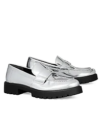 Lug-Sole Leather Loafers