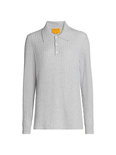 Theo Waffle Cashmere Polo Sweater