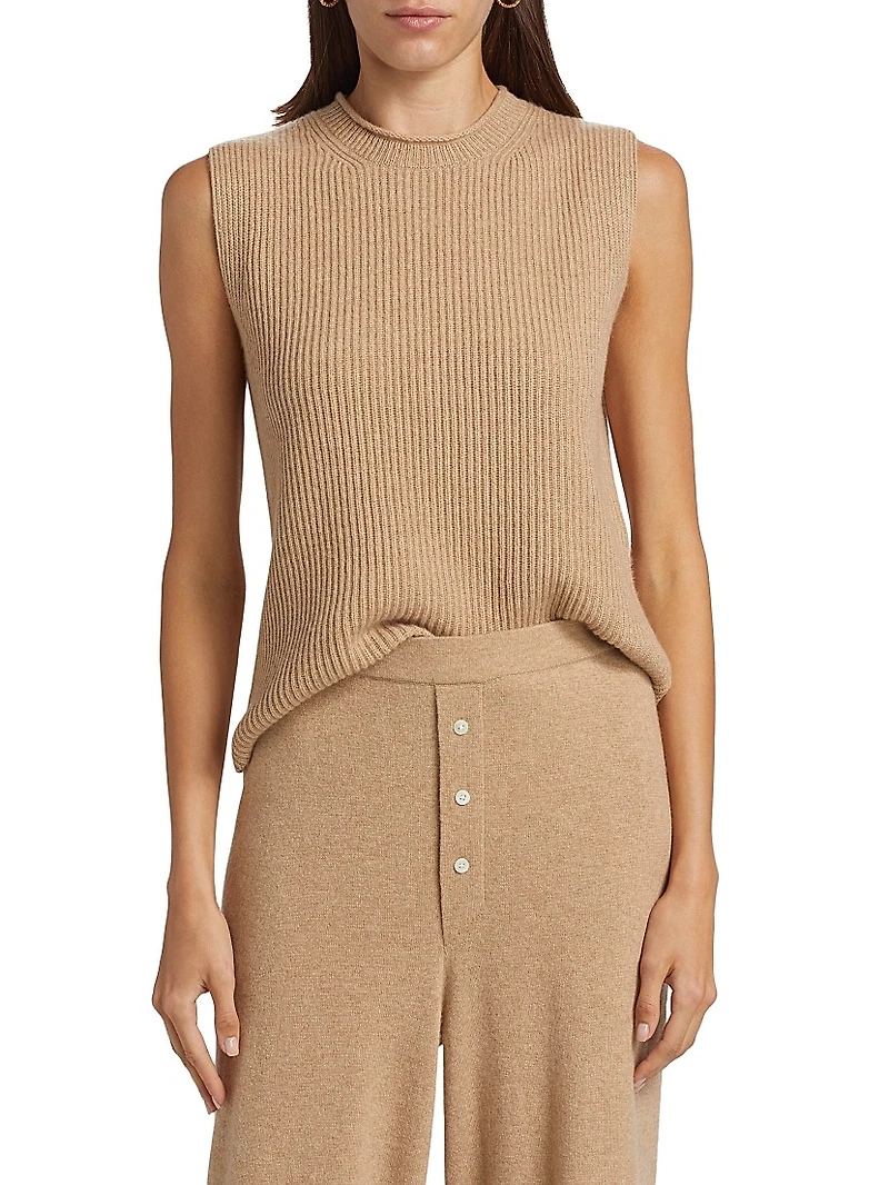 Layer Up! Rib-Knit Cashmere Vest