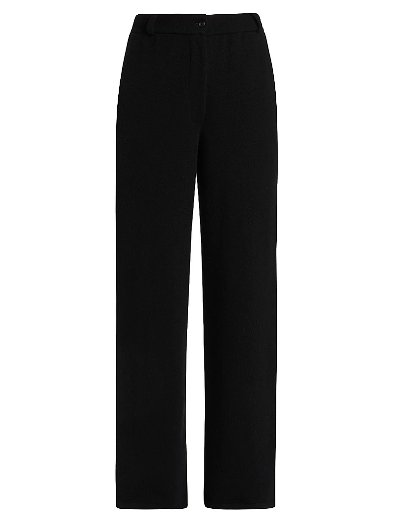 Cashmere Tailored Wide-Leg Pants