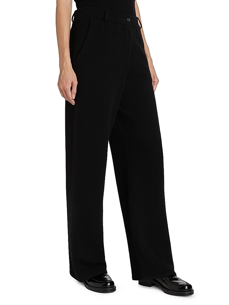 Cashmere Tailored Wide-Leg Pants