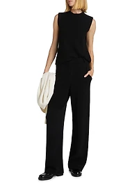 Cashmere Tailored Wide-Leg Pants