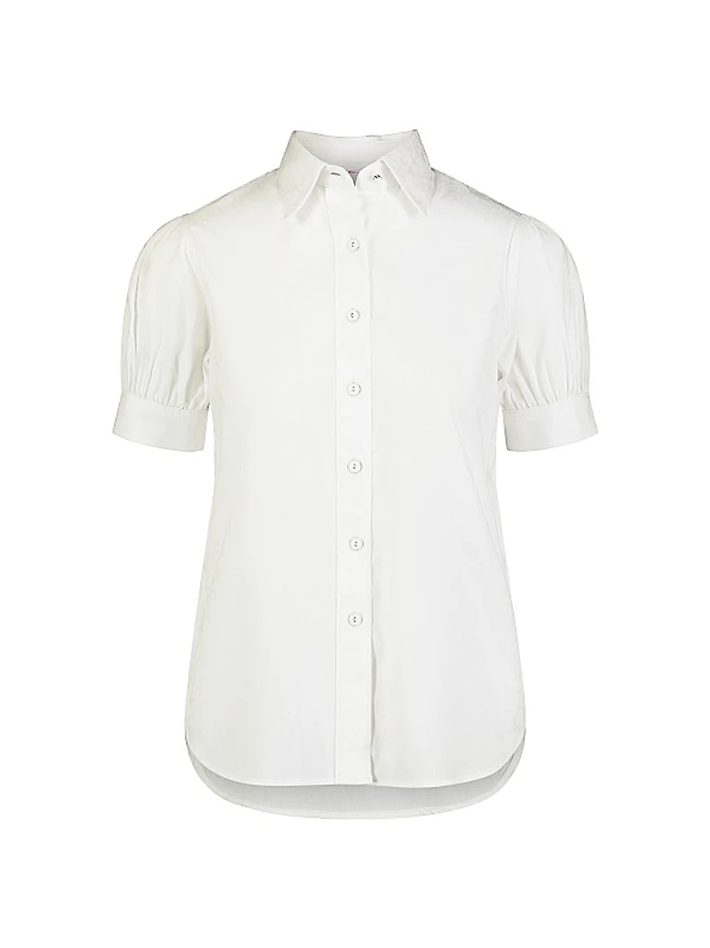 Angie Stretch Cotton Short-Sleeve Shirt