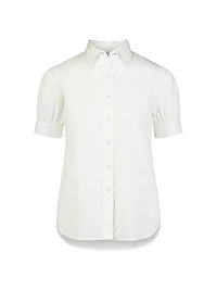 Angie Stretch Cotton Short-Sleeve Shirt