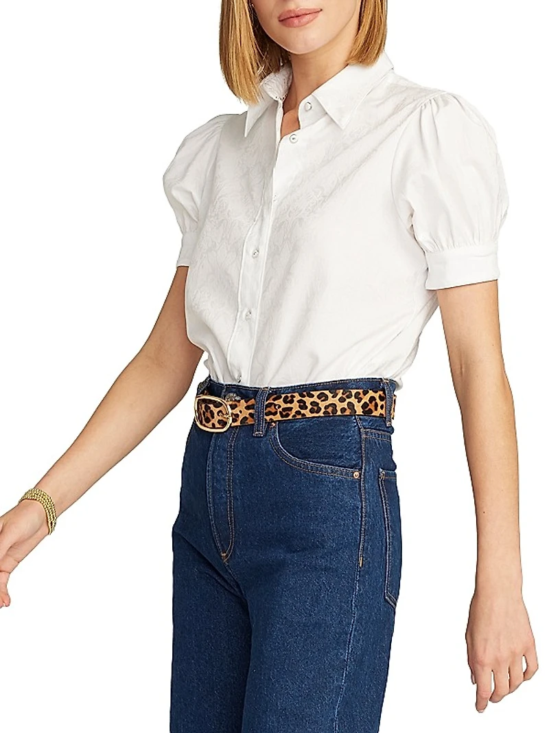 Angie Stretch Cotton Short-Sleeve Shirt