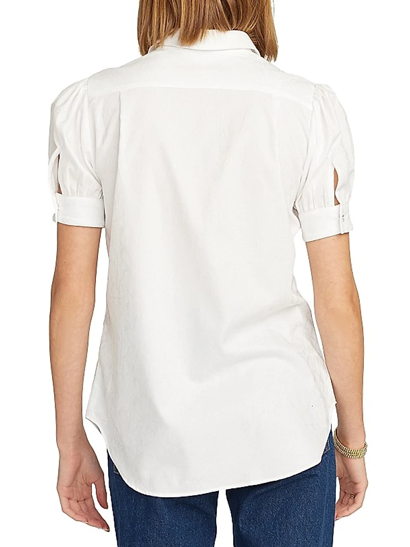 Angie Stretch Cotton Short-Sleeve Shirt