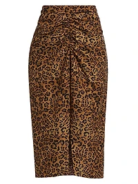 Brynn Leopard-Print Skirt