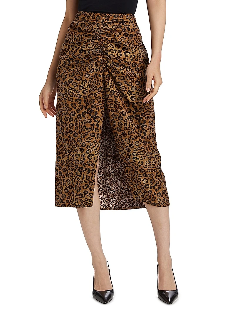 Brynn Leopard-Print Skirt