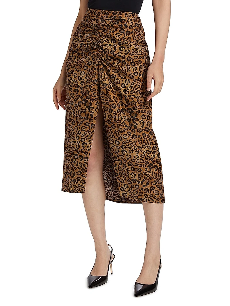 Brynn Leopard-Print Skirt