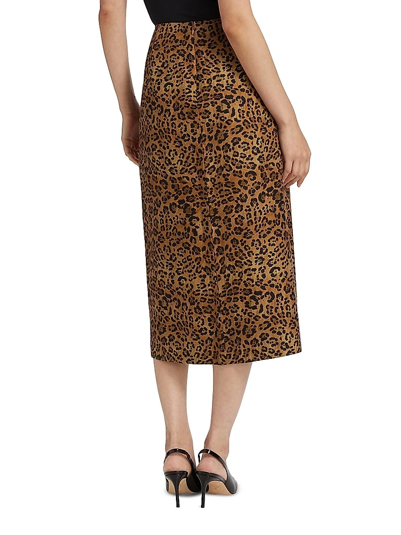Brynn Leopard-Print Skirt