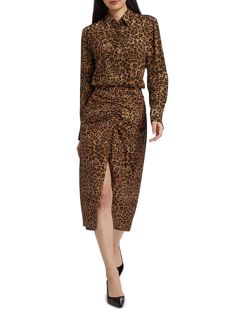 Brynn Leopard-Print Skirt