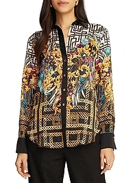 Gabriela Geometric Print Long-Sleeve Shirt