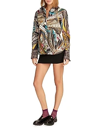 Gilded Crane Cotton Long-Sleeve Shirt