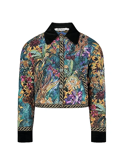 Jessa Floral Quilted Cropped Jacket