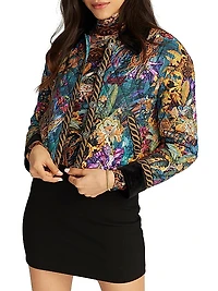 Jessa Floral Quilted Cropped Jacket