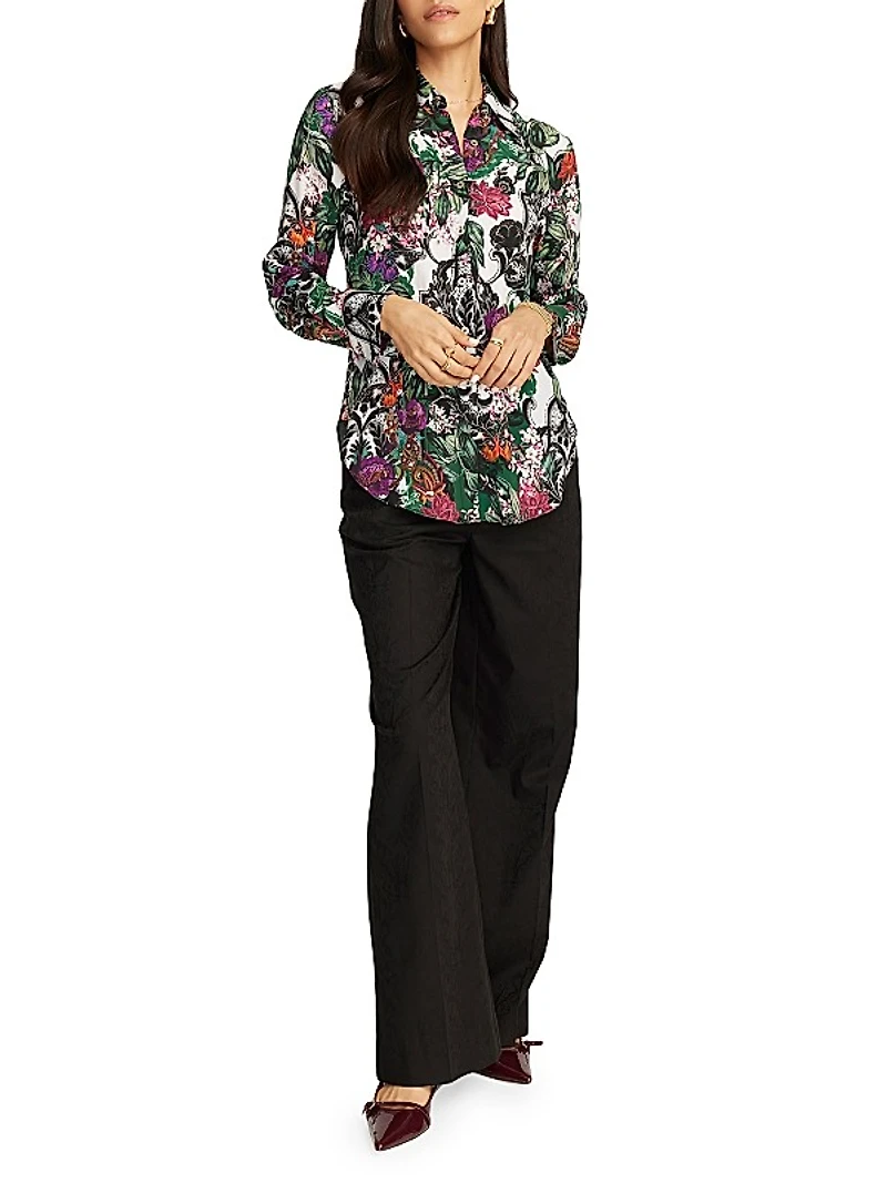 Gabriela Botanical-Print Long-Sleeve Shirt