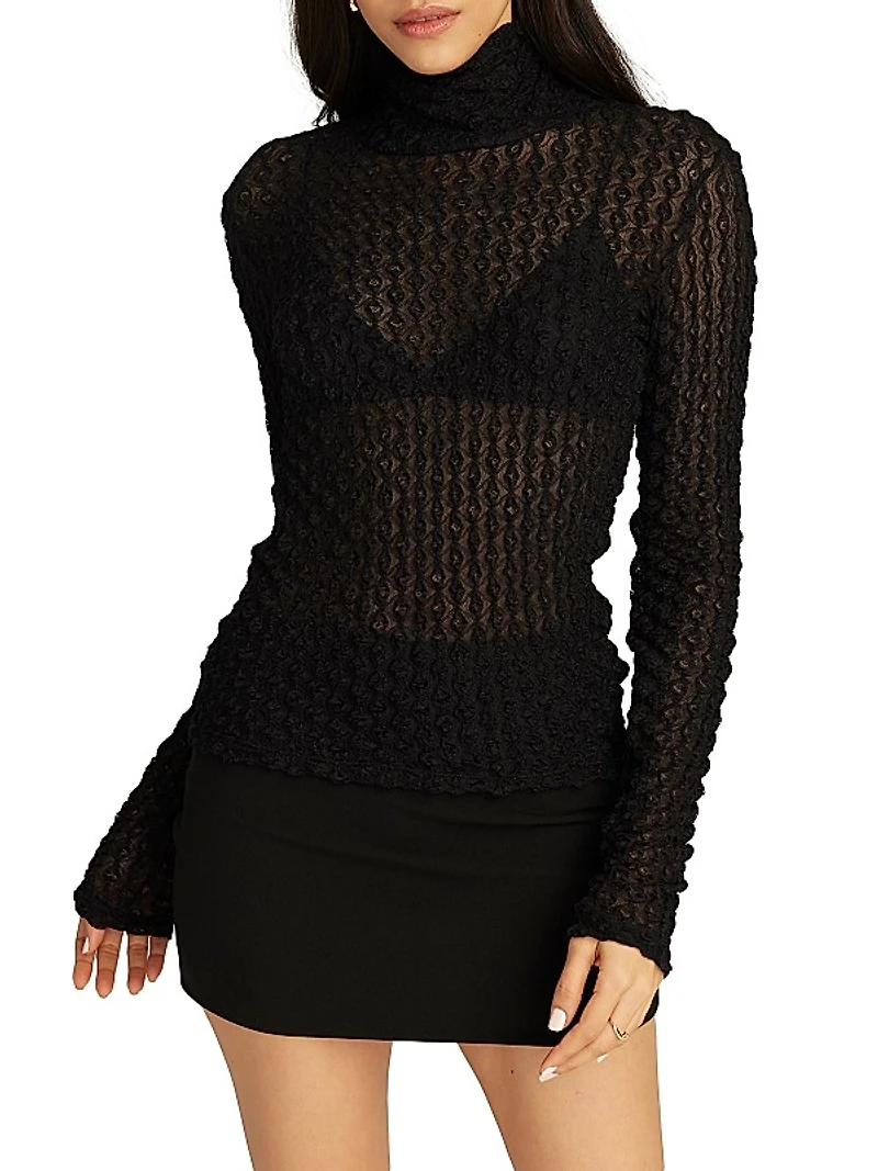 Aubrey Fine-Knit Turtleneck Sweater