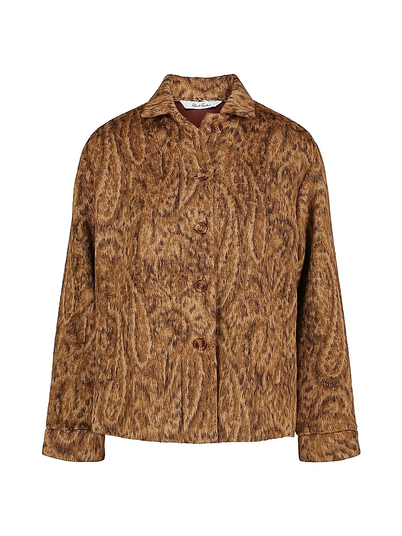 Camille Leopard-Print Button-Front Jacket