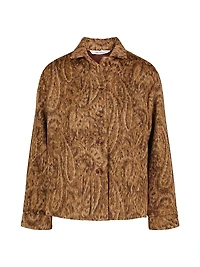 Camille Leopard-Print Button-Front Jacket