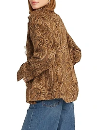 Camille Leopard-Print Button-Front Jacket