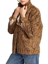 Camille Leopard-Print Button-Front Jacket