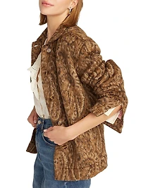 Camille Leopard-Print Button-Front Jacket