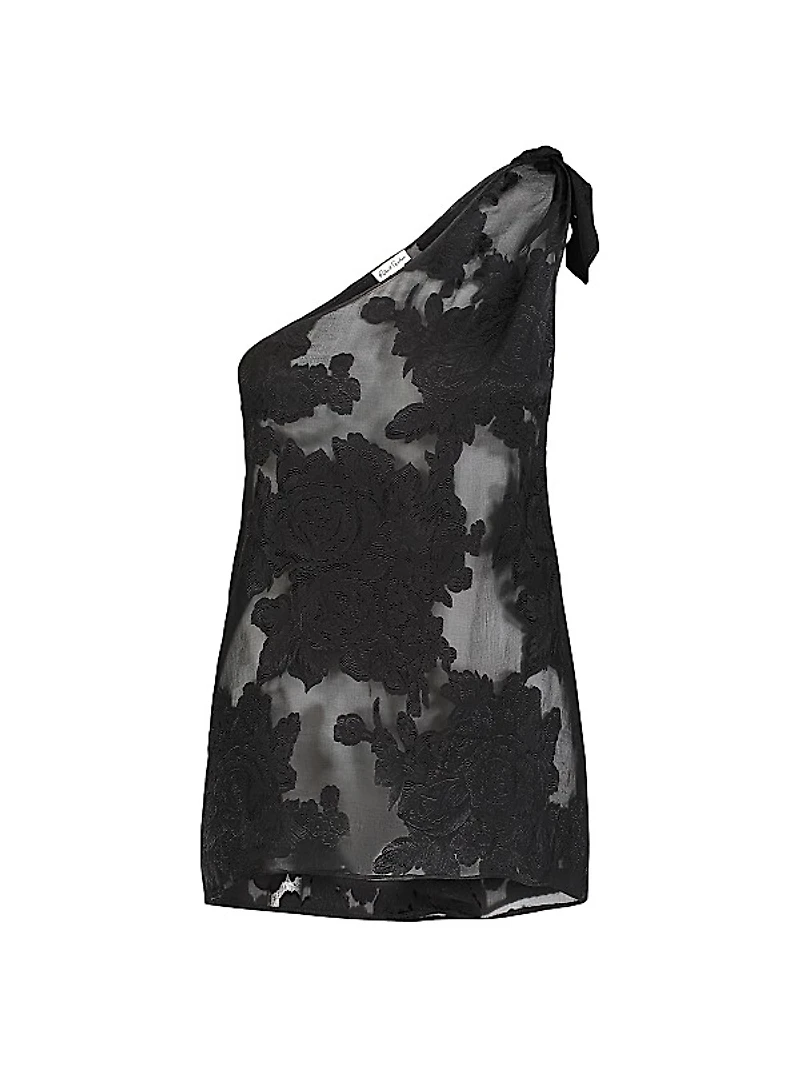 Addie Rose Jacquard One-Shoulder Top
