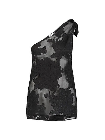 Addie Rose Jacquard One-Shoulder Top