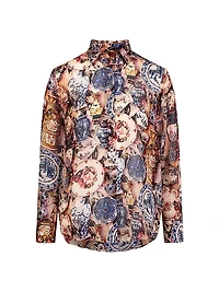 Carrie Printed Silk-Blend Long-Sleeve Shirt