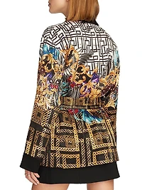 Yvonne Geometric-Print Belted Jacket