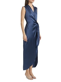 Clara Silk Tie-Waist Maxi-Dress