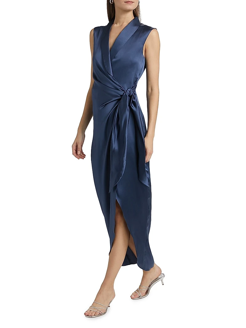 Clara Silk Tie-Waist Maxi-Dress